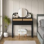 Τουαλέτα με καθρέπτη Lora Megapap με LED χρώμα μαύρο - sapphire oak 96x40x133,4εκ. - Image 4