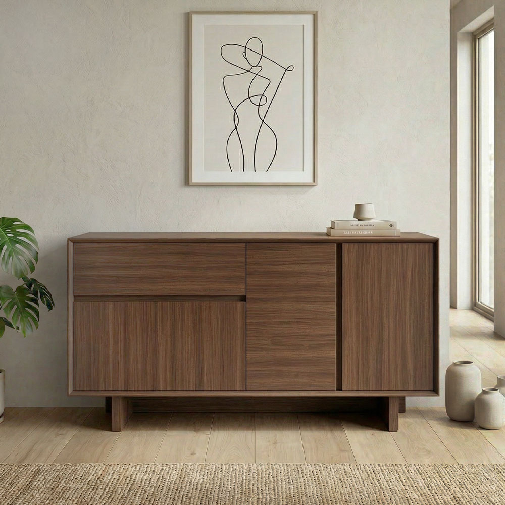 GP037-03311-0 Μπουφές Capri Megapap χρώμα καρυδί milano 146x45x76,5εκ. - Image 1