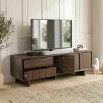Έπιπλο τηλεόρασης Capri Megapap χρώμα καρυδί milano 180x45x55εκ. - Image 2