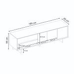 Έπιπλο τηλεόρασης Capri Megapap χρώμα καρυδί milano 180x45x55εκ. - Image 5