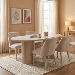 Τραπέζι Hazar Megapap Mdf χρώμα travertine - sandstone 180x90x77εκ. - Image 4
