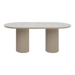 Τραπέζι Hazar Megapap Mdf χρώμα travertine - sandstone 180x90x77εκ. - Image 6
