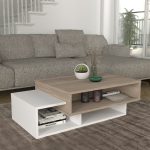 Τραπεζάκι σαλονιού Tab Megapap χρώμα λευκό - cordoba 105x60x32εκ.