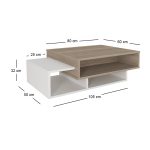 Τραπεζάκι σαλονιού Tab Megapap χρώμα λευκό - cordoba 105x60x32εκ. - Image 5