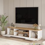 Έπιπλο τηλεόρασης Fedya Megapap χρώμα λευκό - sapphire oak 180x45x44,6εκ. - Image 2