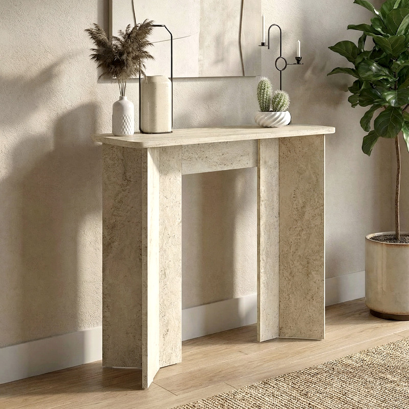 GP042-03751-0 Κονσόλα Mara Megapap χρώμα travertine 90x29,6x91,8εκ. - Image 1