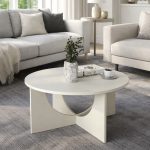 Τραπεζάκι σαλονιού Lemmar Megapap χρώμα sandstone Ø75x36,8εκ. - Image 2