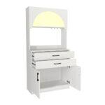 Έπιπλο κουζίνας με LED Sardes Megapap χρώμα λευκό 90x40x180εκ. - Image 7