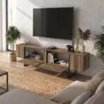 Έπιπλο τηλεόρασης Orontes Megapap χρώμα καρυδί 180x29,6x50εκ. - Image 4