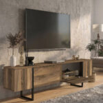 Έπιπλο τηλεόρασης Orontes Megapap χρώμα καρυδί 180x29,6x50εκ. - Image 5