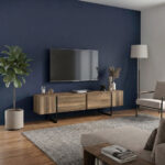 Έπιπλο τηλεόρασης Orontes Megapap χρώμα καρυδί 180x29,6x50εκ. - Image 6