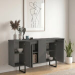 Μπουφές Orontes Megapap χρώμα ανθρακί 160x35,2x80εκ. - Image 5