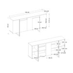 Μπουφές Orontes Megapap χρώμα ανθρακί 160x35,2x80εκ. - Image 9