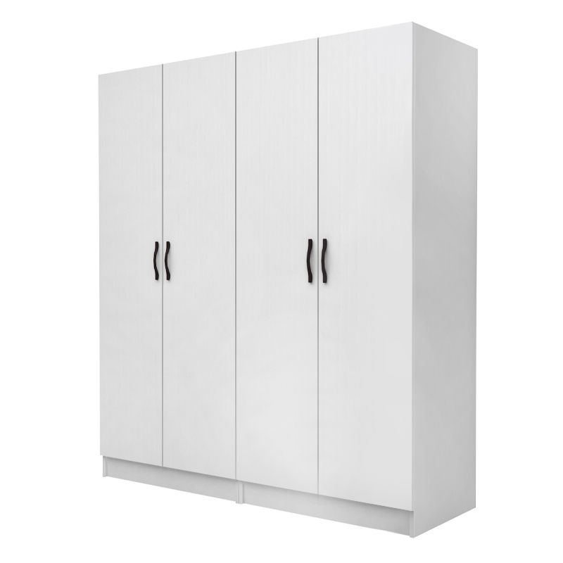 GP100-01111-0 Ντουλάπα ρούχων Vivian Megapap τετράφυλλη χρώμα λευκό 160x51,8x181εκ. - Image 1