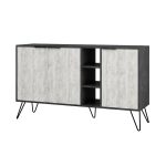 Μπουφές Clara Megapap χρώμα γκρι ρετρό - λευκό αντικέ 142x35,6x83εκ. - Image 3