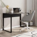 Γραφείο εργασίας Inna Megapap χρώμα γκρι ρετρό - silky black 100x60x75εκ.