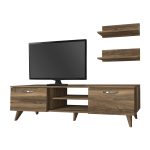 Έπιπλο τηλεόρασης Colin Megapap χρώμα καρυδί 150x29,5x40,6εκ. - Image 5