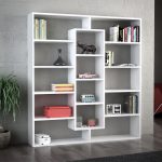 Βιβλιοθήκη Ample Megapap χρώμα λευκό 125x22x135,7εκ.