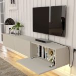 Έπιπλο τηλεόρασης επιτοίχιο Damla Megapap με LED χρώμα sandstone 180x29,5x29,5εκ. - Image 3