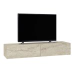Έπιπλο τηλεόρασης επιτοίχιο Aristo Megapap με LED χρώμα travertine 135x31,6x25εκ. - Image 9