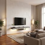 Έπιπλο τηλεόρασης επιτοίχιο Albares Megapap με LED χρώμα γκρι σκυροδέματος 150x29,6x22εκ. - Image 6