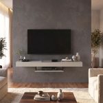 Έπιπλο τηλεόρασης επιτοίχιο Albares Megapap με LED χρώμα sandstone 150x29,6x22εκ. - Image 4