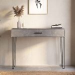 Κονσόλα Rochel Megapap χρώμα γκρι σκυροδέματος 120x35x89,8εκ.