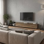 Έπιπλο τηλεόρασης Enstey Megapap επεκτεινόμενο χρώμα μαύρο - καρυδί 260x41,8x33,5εκ. - Image 8