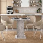 Τραπέζι Allos Megapap χρώμα λευκό εφέ μαρμάρου 75x75x77εκ. - Image 4