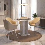 Τραπέζι Allos Megapap χρώμα λευκό εφέ μαρμάρου 75x75x77εκ. - Image 6