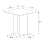 Τραπέζι Allos Megapap χρώμα λευκό εφέ μαρμάρου 75x75x77εκ. - Image 8