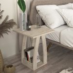 Τραπεζάκι βοηθητικό - Κομοδίνο Deros Megapap χρώμα travertine 45x45x56εκ. - Image 6