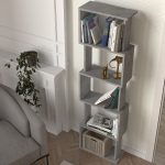 Βιβλιοθήκη Alvina Megapap χρώμα γκρι σκυροδέματος 45x19,6x158,8εκ. - Image 3