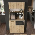 Έπιπλο κουζίνας Tuco 2 Megapap χρώμα sapphire oak 90x40x180εκ. - Image 4