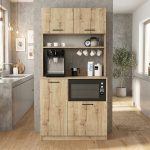 Έπιπλο κουζίνας Tuco 2 Megapap χρώμα sapphire oak 90x40x180εκ. - Image 5