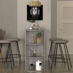 Τραπέζι μπαρ Vigne Megapap χρώμα γκρι σκυροδέματος 150x51,6x101,8εκ. - Image 3