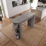Τραπέζι μπαρ Vigne Megapap χρώμα γκρι σκυροδέματος 150x51,6x101,8εκ. - Image 5