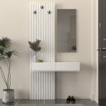 Έπιπλο εισόδου Elois Megapap χρώμα λευκό 96,6x26,8x195,5εκ.