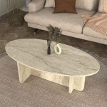 Τραπεζάκι σαλονιού Ravey Megapap χρώμα travertine 120x60x39,8εκ. - Image 2