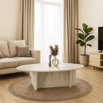 Τραπεζάκι σαλονιού Ravey Megapap χρώμα travertine 120x60x39,8εκ. - Image 3