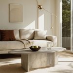 Τραπεζάκι σαλονιού Ravey Megapap χρώμα travertine 120x60x39,8εκ. - Image 5