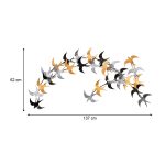 Διακοσμητικό τοίχου Birds Megapap μεταλλικό χρώμα μαύρο - bronze - ασημί 137x62εκ. - Image 3