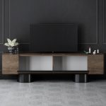 Έπιπλο τηλεόρασης Haven Megapap χρώμα καρυδί 180x30x50εκ. - Image 2