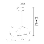 Φωτιστικό οροφής Lora Megapap E27 fiberglass μονόφωτο χρώμα λευκό 32x28x120εκ. - Image 5