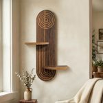 Ραφιέρα τοίχου Artwill Megapap Mdf χρώμα wenge 46x13x70εκ. - Image 2