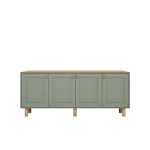 Μπουφές Bohemian Megapap χρώμα πράσινο - φυσικό οξιάς 180x40x75εκ. - Image 4
