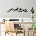 Διακοσμητικό τοίχου Mountain Megapap μεταλλικό χρώμα μαύρο 62x14εκ. - Image 2