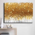 Πίνακας σε καμβά "Golden Birds" Megapap ψηφιακής εκτύπωσης 100x70x3εκ. - Image 3
