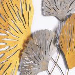 Διακοσμητικό τοίχου Metal Flower Megapap μεταλλικό χρώμα bronze - ασημί 75x100εκ. - Image 4