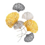 Διακοσμητικό τοίχου Metal Flower Megapap μεταλλικό χρώμα bronze - ασημί 75x100εκ. - Image 5